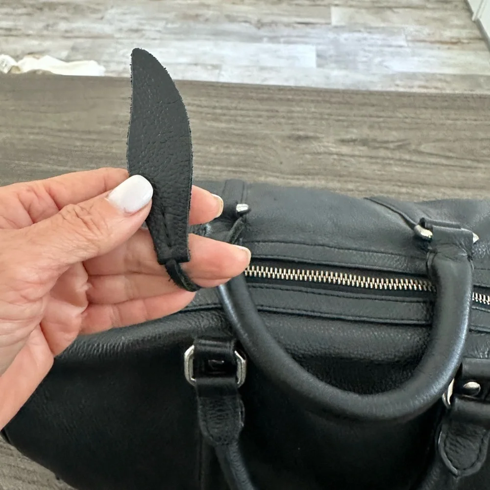 Charles Jourdan Black‎ Leather Duffel Bag